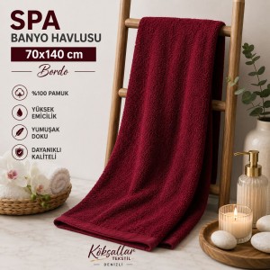 SPA Banyo Havlusu 70x140 cm Bordo